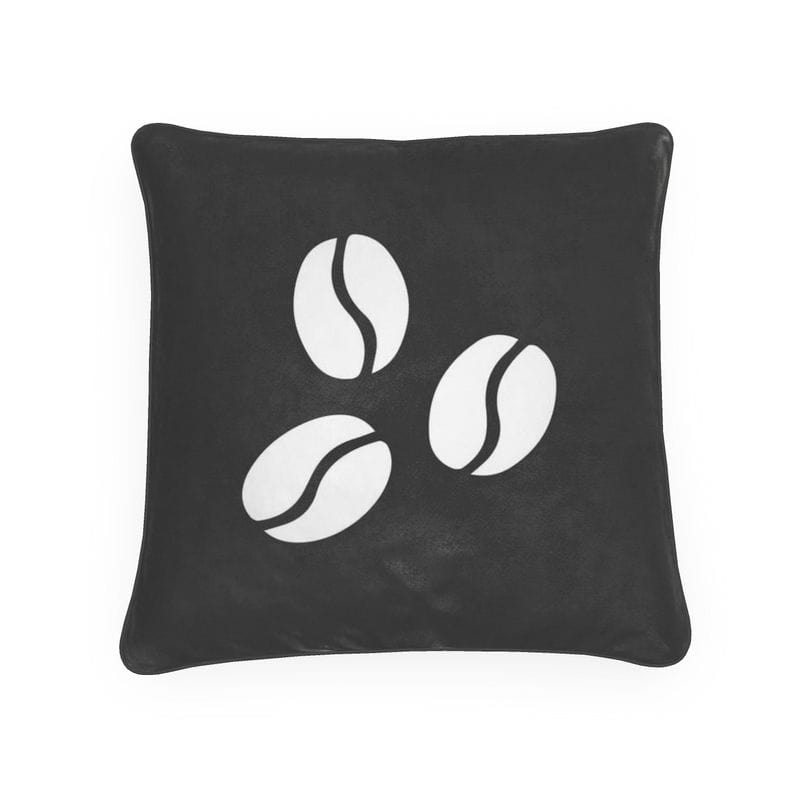 Coffee Beans Feather-Filled Toss Pillow