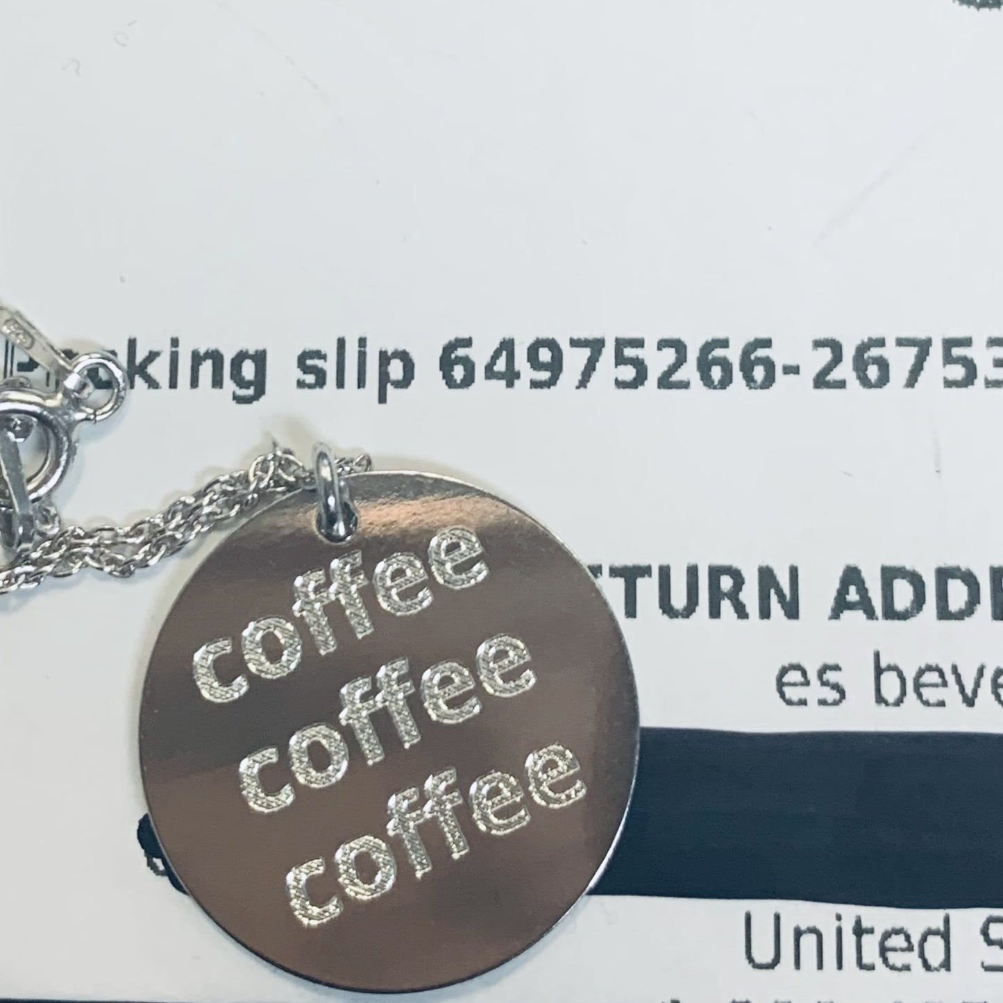 Coffee Coffee Coffee Necklace